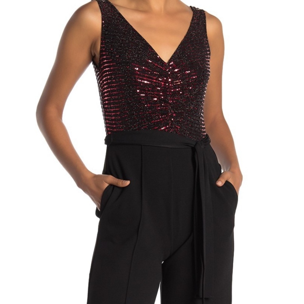 Donna Morgan Black and Red Jumpsuit